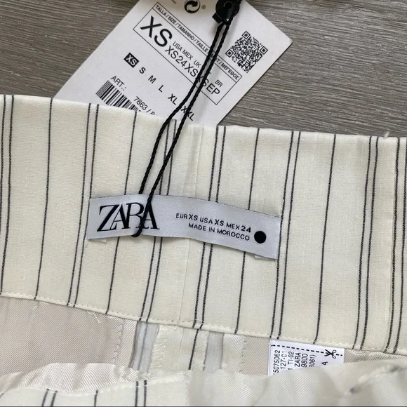 Matching Set - Zara Cropped Striped Blazer with Linen Blend Midi Skirt - Picture 6 of 11